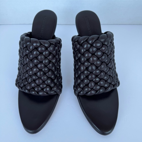 Bottega Veneta Brown Intrecciato Curve Heeled Sandals NWT - Picture 4 of 13
